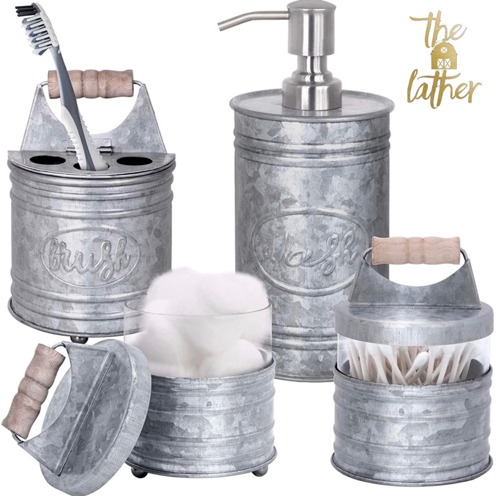 Rustic Farmhouse Bathroom Accessories Set